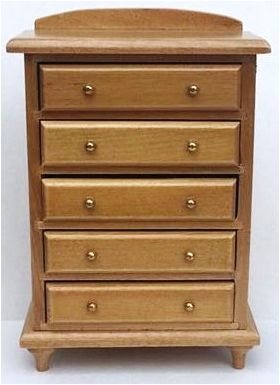 Tall Boy Oak with Drawers (75W x 35D x 110Hmm)