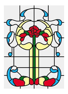 Simulated Stained Glass fits CLA76018/HW6018 (1-3/4" x 2-5/8")
