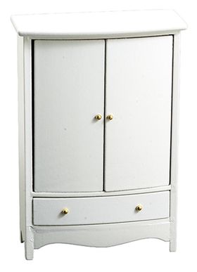 Armoire / Wardrobe White (3-7/8" W x 5-1/2" H X 1-3/4" D)