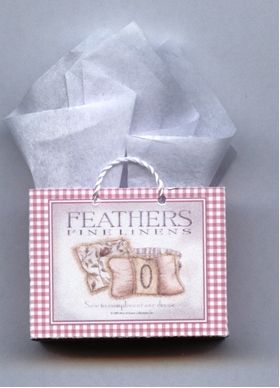 Feathers Fine Linen Bag by IBM (32W x 25H x 13Dmm)