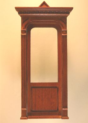 Golden Gate Carved Single Door Walnut (4 3/8"W x 9H")