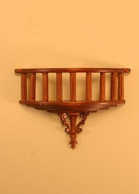 Romeo Carved Balcony Walnut (4 3/8"W x 3"H)