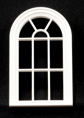 1:24 Victorian Round Top Window, 10 Pane (1-5/8" x 3/8" x 2-5/8")