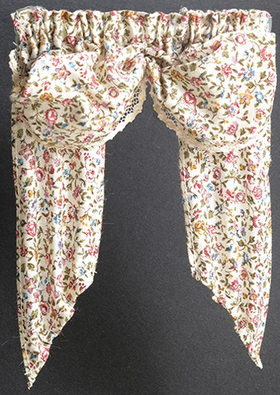 Valance: Double Balloon, Rosebud Floral