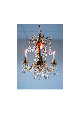 Crystal Chandelier 3 Arm (64 Crystals) (80mm Diam)