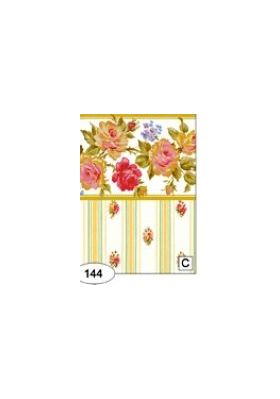 Spring Floral Yellow Stripe Wallpaper (267 X 413mm)