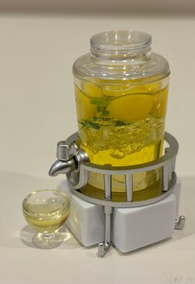 1:6 Juice Dispenser Stand Yellow (30 Diameter, 50Hmm)