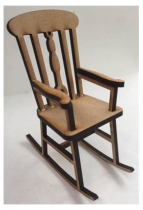 1:24 Rocking Chair Kit Laser Cut (38D x 21W x 53H)