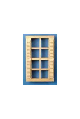 1:24 Window 8 Pane with Shutters (46Wx75Hx9.5D fits opening 32.5Wx71Hx8Dmm)