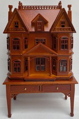 Dollhouse for the Dollhouse Walnut (Back Opens) (1:144) (110W x 57D x 166Hmm)