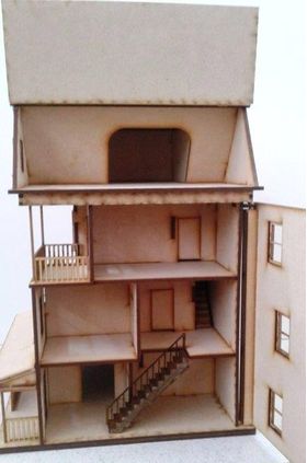 1:48 Victorian Painted Lady Dollhouse Laser Cut Kit