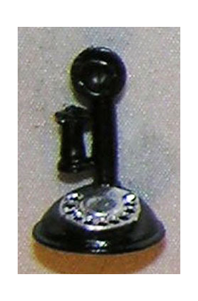 Telephone, Candlestick with Dial, Black (1"H x 5/8"W)