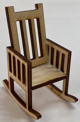 1:24 Rocking Chair Kit Laser Cut (38D x 21W x 53H)