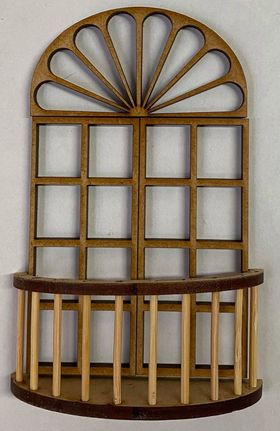 Arch Door with Balcony for Book Nook Kit Laser Cut (100 x 60mm)