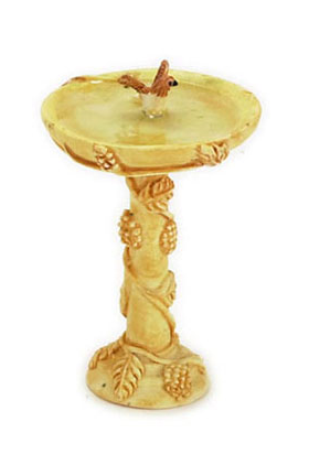 Birdbath with Bird Tan (2.25"H)
