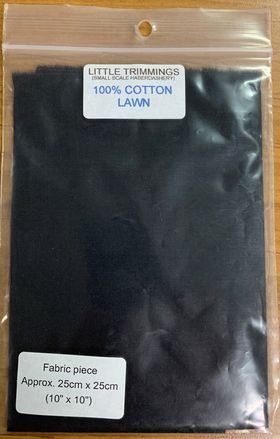 Fabric Fine Cotton Lawn 25cm x 25cm Black