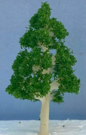 4cm Pear Shaped White Trunk Light Green Tree