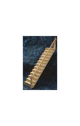 1:24 Scale Straight Staircase  (13 Treads, 13 Balusters, 2 newel posts, handrail, 40mmW (41 with tread) 178mmL)