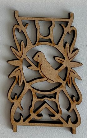 Laser Cut Bird Balustrade Piece Right (57x37mm)