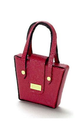 Lady's Handbag (Purse) Red (1.25"H x 1"W x 0.125"D)