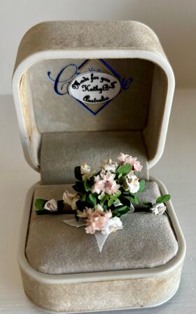 Boxed Wedding Bouquet by Kathy Brindle (50 x 50 x 38Hmm)