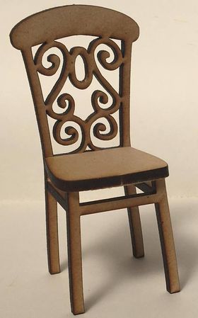 Dining Chair with Curly Back Kit Laser Cut (35Wx 36D x 85mmH)