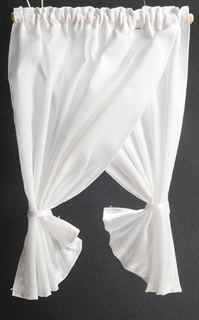 Tie Back: White Double Swag (4-1/16" x 7-3/4")