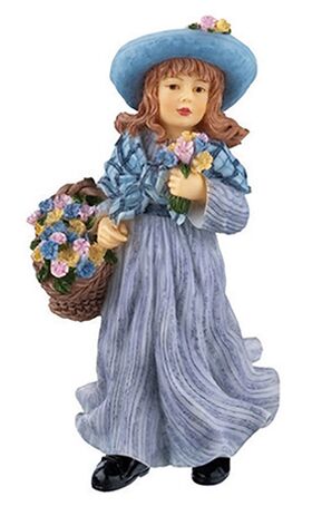 Victoria Girl with Basket (5"H x 2.5"W x 2.25"D)