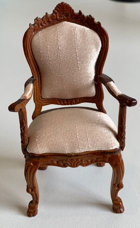Walnut Chair with Arms and Padded Seat and Back (52W x 45D x 105Hmm)