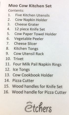 Moo Cow Kitchen Kit by Mini Etchers (Stencil Plate 137 x 85mm)