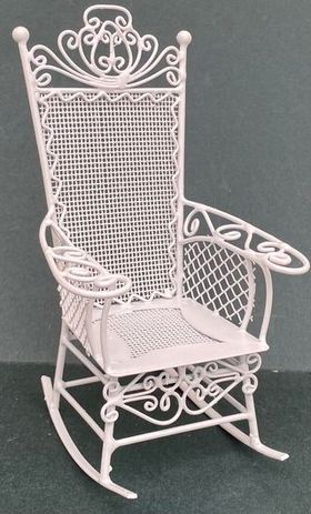 Rocking Chair White Wire (Large 1:12 or 1:6) (78W x 80D x 141Hmm)