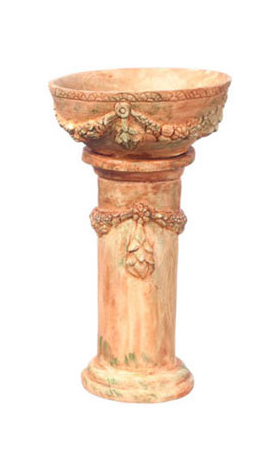 Victorian Bird Bath Aged  (3.125"H x 1.25"W x 1.25"D)