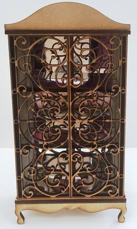 Laser Cut French Cabinet with Mirrors Kit (153mmH x 82mmW)