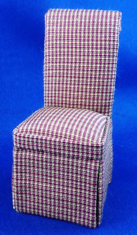Red Check Parson Chair (40W x 40D x 93Hmm) By Bespaq