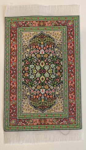 Green / Red Small Turkish Mats 150x100mm (Approx)
