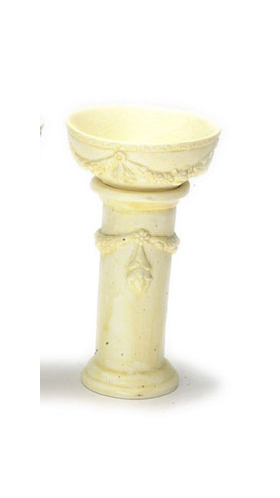 Victorian Bird Bath Ivory  (3.125"H x 1.25"W x 1.25"D)