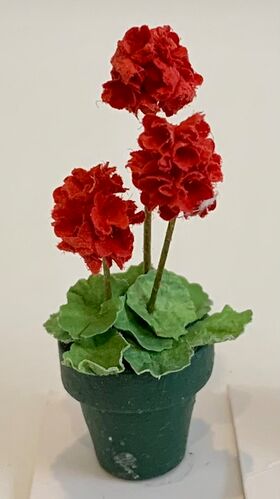 Potted Geraniums Red by Kathy Brindle (About 35mmH)