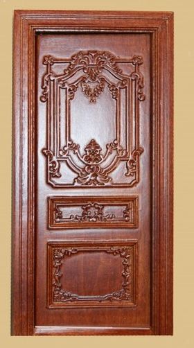 Queen Anne Single Interior or Exterior Door, Walnut (Fits opening 3″W x 7″H)