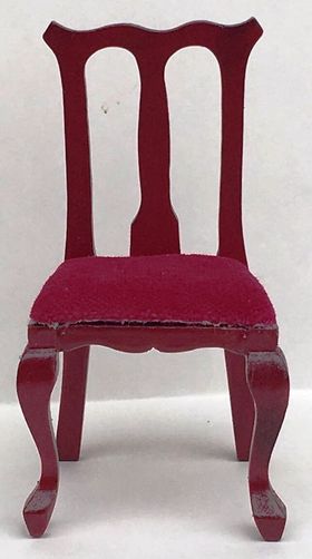 Mahogany Chair with Red Seat (46W x 42D x 86Hmm)