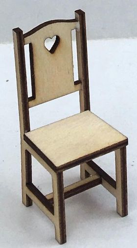 1:24 Dining Chair with Heart Pattern Laser Cut