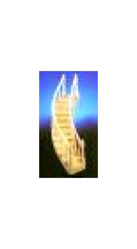 Stairs 2-Rail, Right Curve Assembled. (15 -1/2" x 5" x 3" )