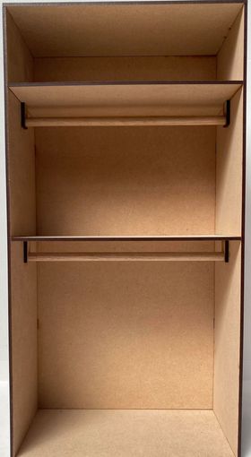 1:6 Double Unit with Rails and top Shelf (190W x 95D x 370Hmm)