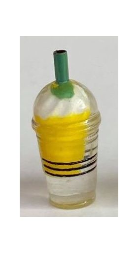 Yellow Drink with Cream on Top (12Diam x 25H + 5mmH straw)