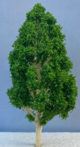 8cm Pear Shaped White Trunk Light Green Tree