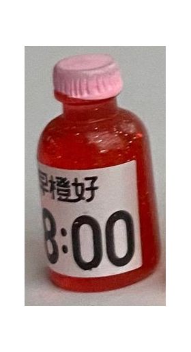 1:6 or Large 1:12 Juice 8:00 Bottle with Pink Lid (12 Diam x 24Hmm)