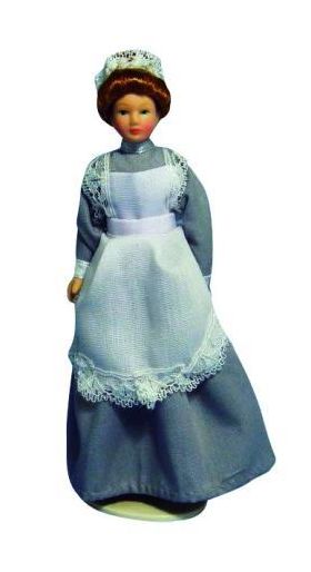 Porcelain Maid in Grey Dress (16cm x 55cm x 45cm)