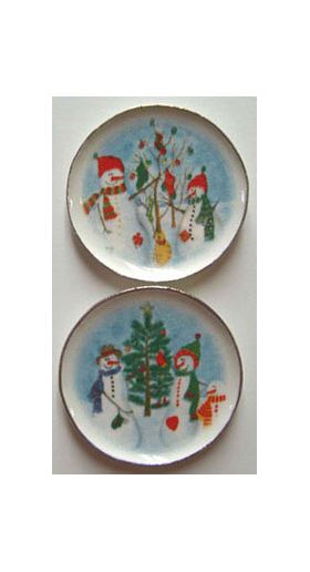 Christmas Snowman Platters (1 1/2" Diam) (Price Each)