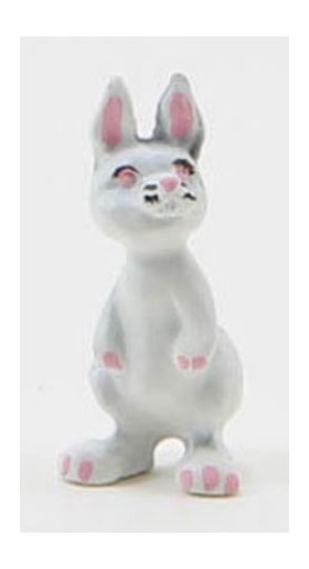 Hand Painted White Bunny (7/8" x 3/8" x 15/16")