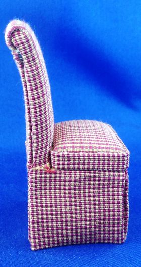 Red Check Parson Chair (40W x 40D x 93Hmm) By Bespaq