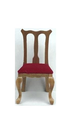 Oak Chair with Red Seat (46W x 42D x 86Hmm)